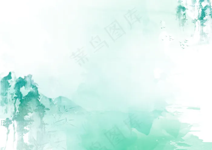 中国风水彩信纸简历海报背景素材(3508X2480(DPI:300))psd模版下载