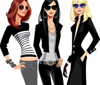 画卡通美女矢量素材05