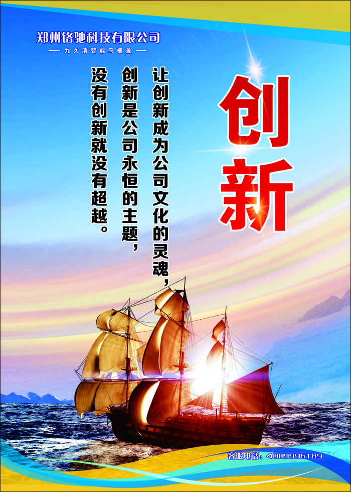 创新企业文化海报cdr矢量模版下载