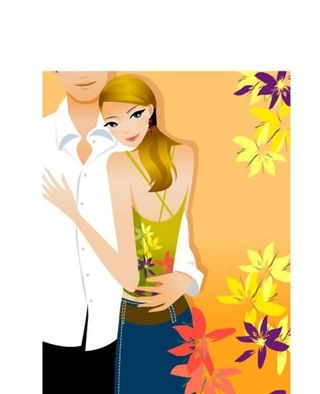 韩国情侣矢量图