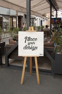 户外夹子咖啡厅情调展架效果图智能贴...