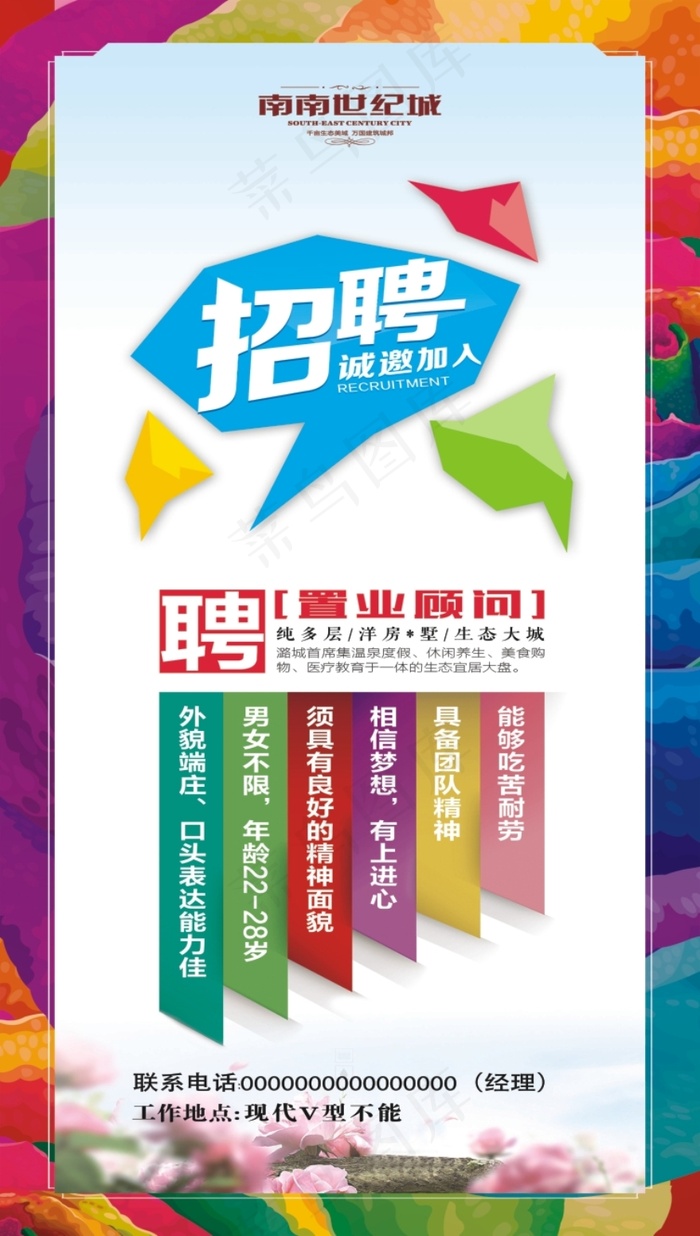 招聘海报(2268X5102(DPI:72))psd模版下载