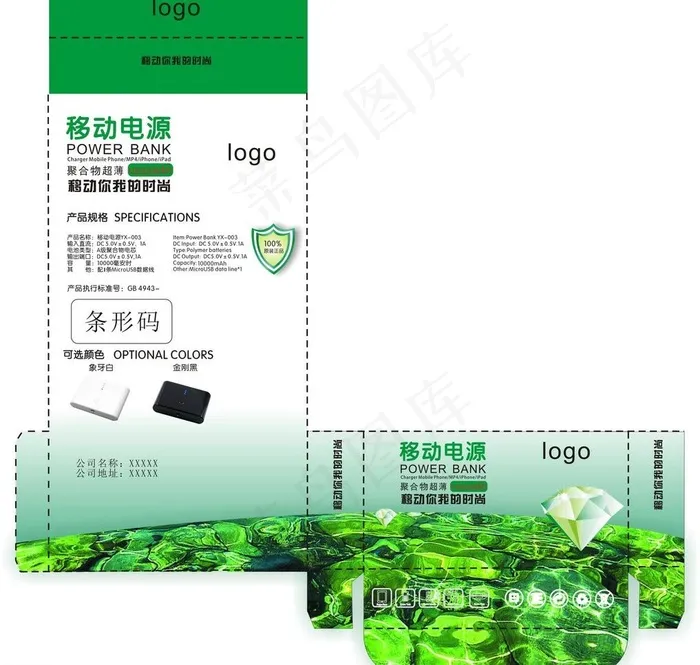 移动电源包装设计图片cdr矢量模版下载