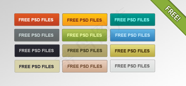 网页横条按钮PSD素材