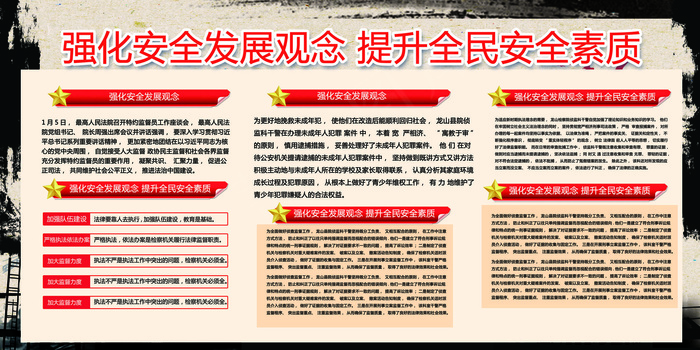 中国风水墨安全宣传知识展板设计素材(7087X3543(DPI:150))psd模版下载