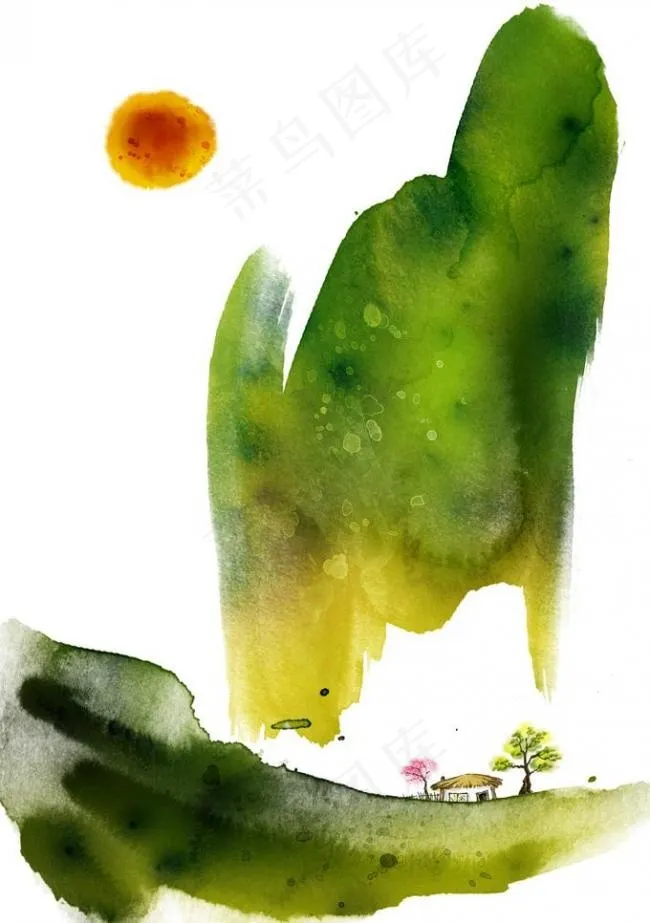 写意手绘花卉底纹图片(3295X4961(DPI:300))psd模版下载