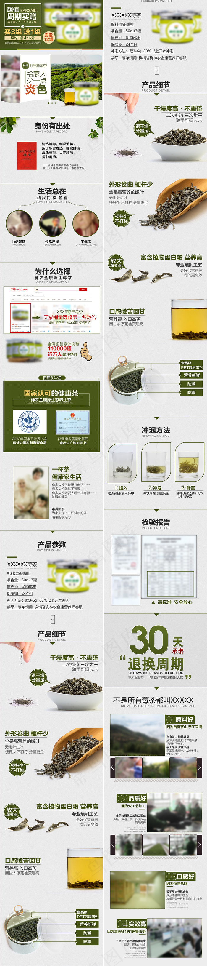 淘宝天猫网店茶叶详情页店铺装修(790X11757(DPI:72))psd模版下载