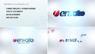 简洁企业logo标志演绎片头ae模...