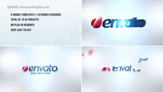 简洁企业logo标志演绎片头ae模...