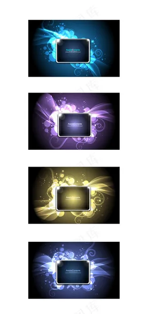 超酷眩光花纹系列矢量素材-3