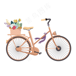 卡通自行车骑车png免扣素材
