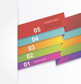 彩色数字标签矢量素材二