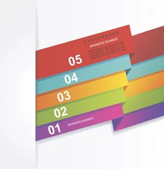 彩色数字标签矢量素材二