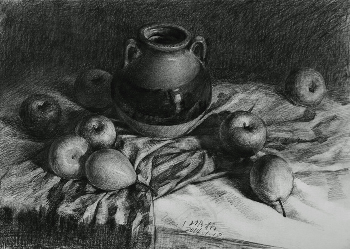 炭笔素描图片