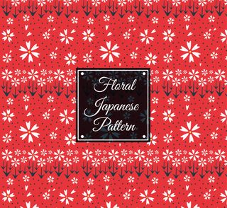 日本红色花卉图案