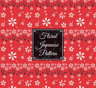 日本红色花卉图案