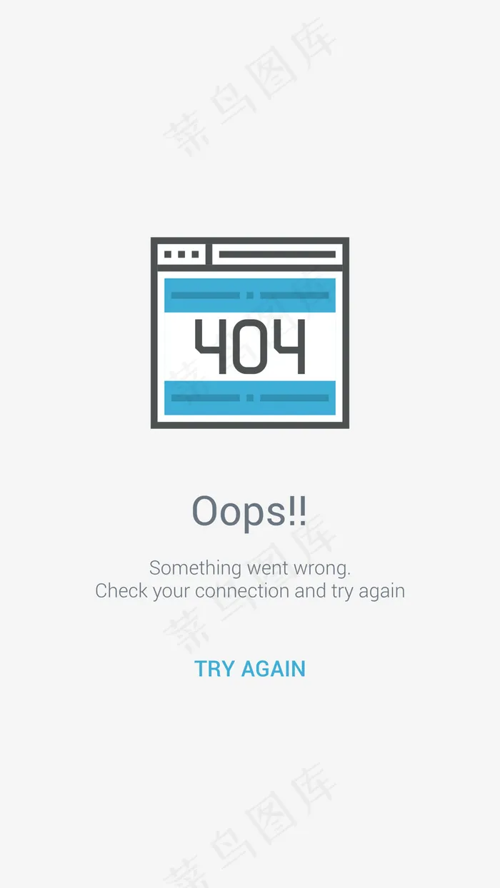 404错误空白屏幕移动手机APP界面UI