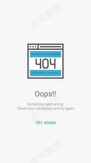 404错误空白屏幕移动手机APP界面UI