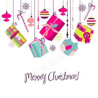 在创意包装或明亮的圣诞背景的复古风...