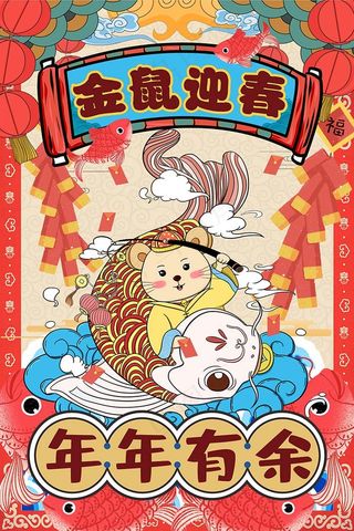 鼠年迎春 鼠年海报设计