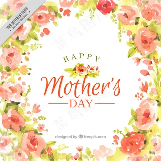 水彩画快乐母亲节的背景