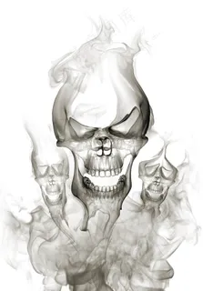 烟雾聚合骷髅头图片