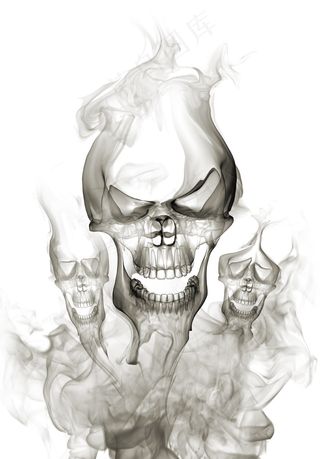 烟雾聚合骷髅头图片