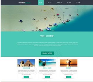 健康环保旅游网站模板PSD免费下载