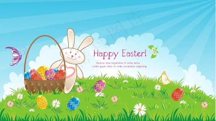 背景矢量复活节兔eps,ai矢量模版下载