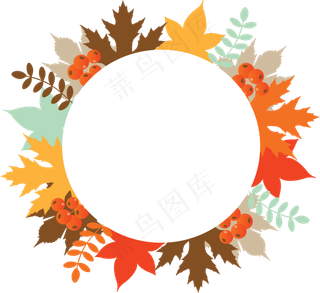 立秋美丽落叶边框