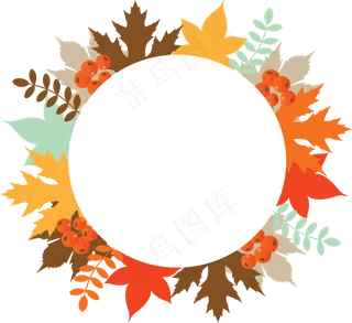 立秋美丽落叶边框