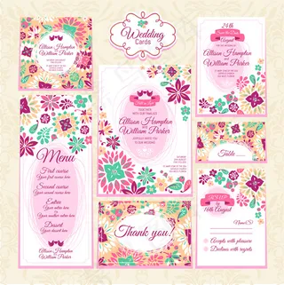 欧式结婚请柬邀请函矢量图