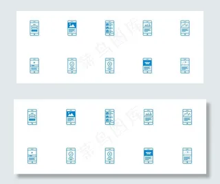 10枚流程图移动图标sketch素材