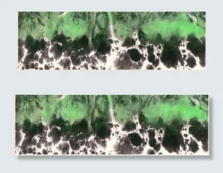 横幅抽象山水画国画瀑布床头画