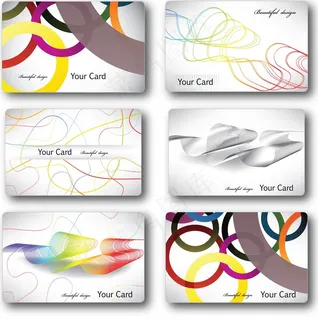 6款时尚流线卡片模板矢量