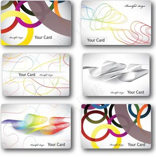 6款时尚流线卡片模板矢量