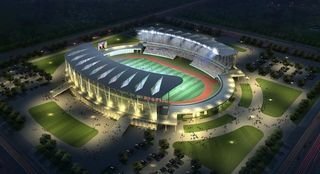 体育场夜景景观效果图图片