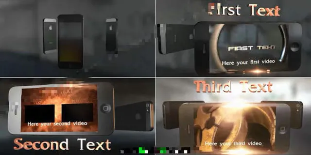 3D效果的苹果手机屏幕内容展示