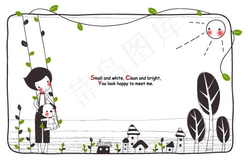 手绘卡通框架背景矢量图4