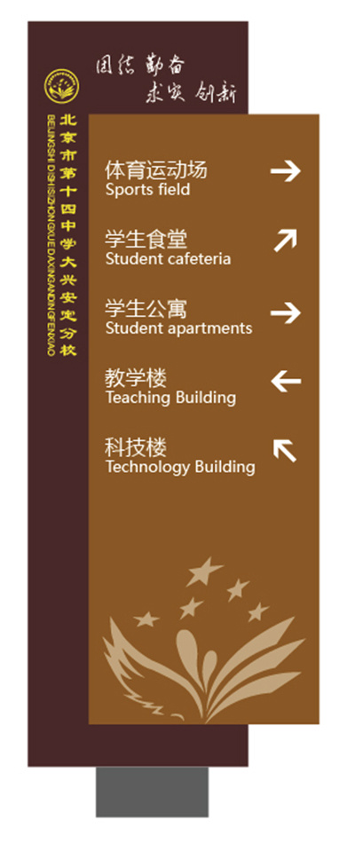 校园导向牌eps,ai矢量模版下载