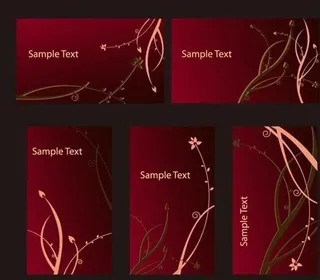 时尚花纹卡片模板矢量素材 ai格式...