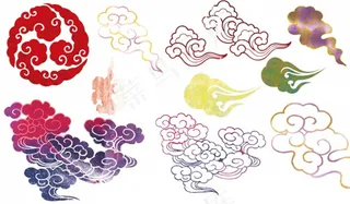 古典彩墨祥云图案源文件