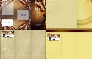 古典三折页底图图片