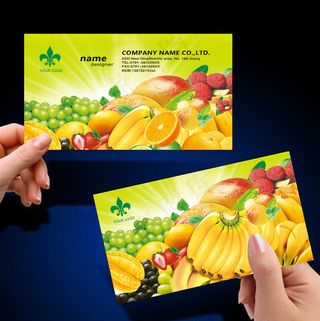进口创意水果店名片PSD模板下载