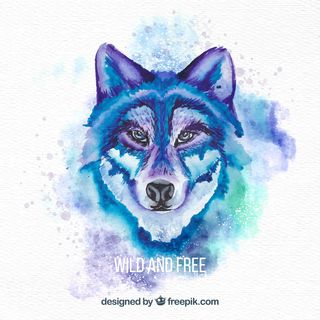 矢量卡通可爱狼