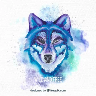 矢量卡通可爱狼