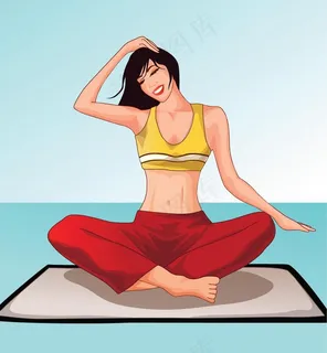 卡通瑜伽人物图片