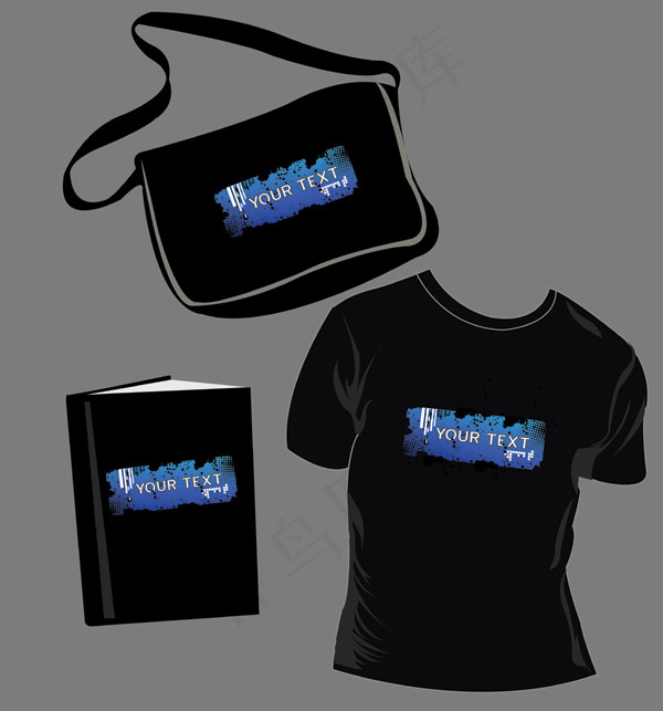 袋书，T恤矢量素材