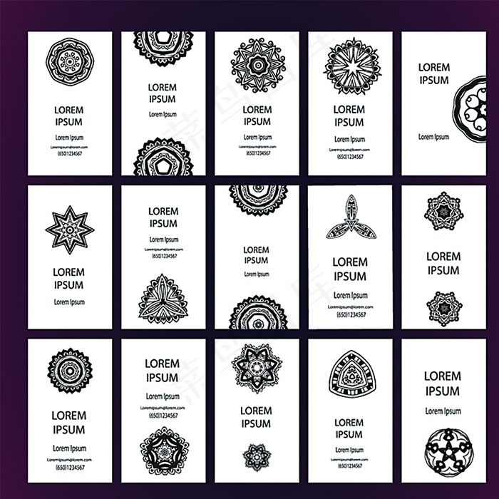 古典花纹名片设计图片