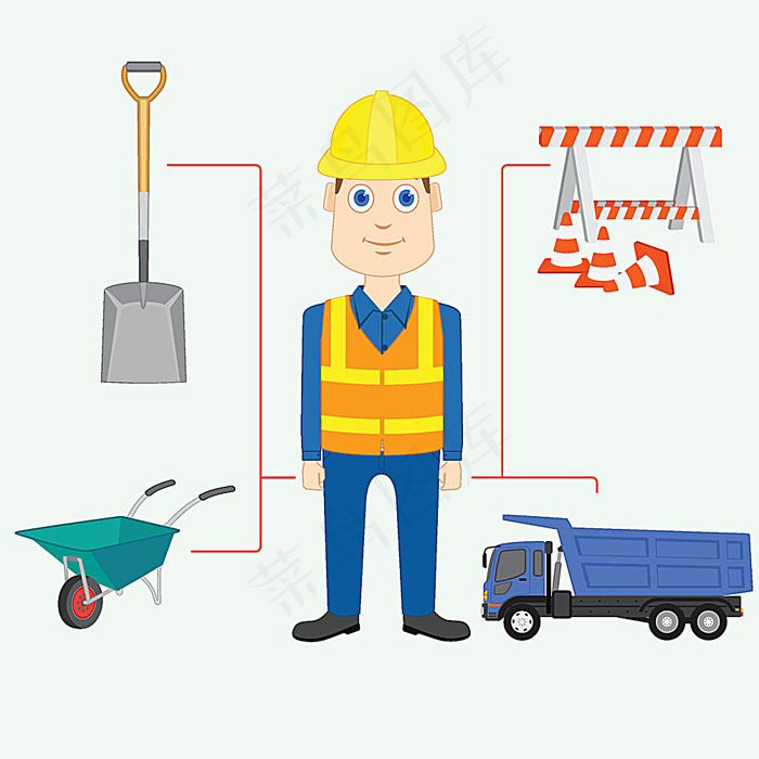 卡通建筑工人eps,ai矢量模版下载